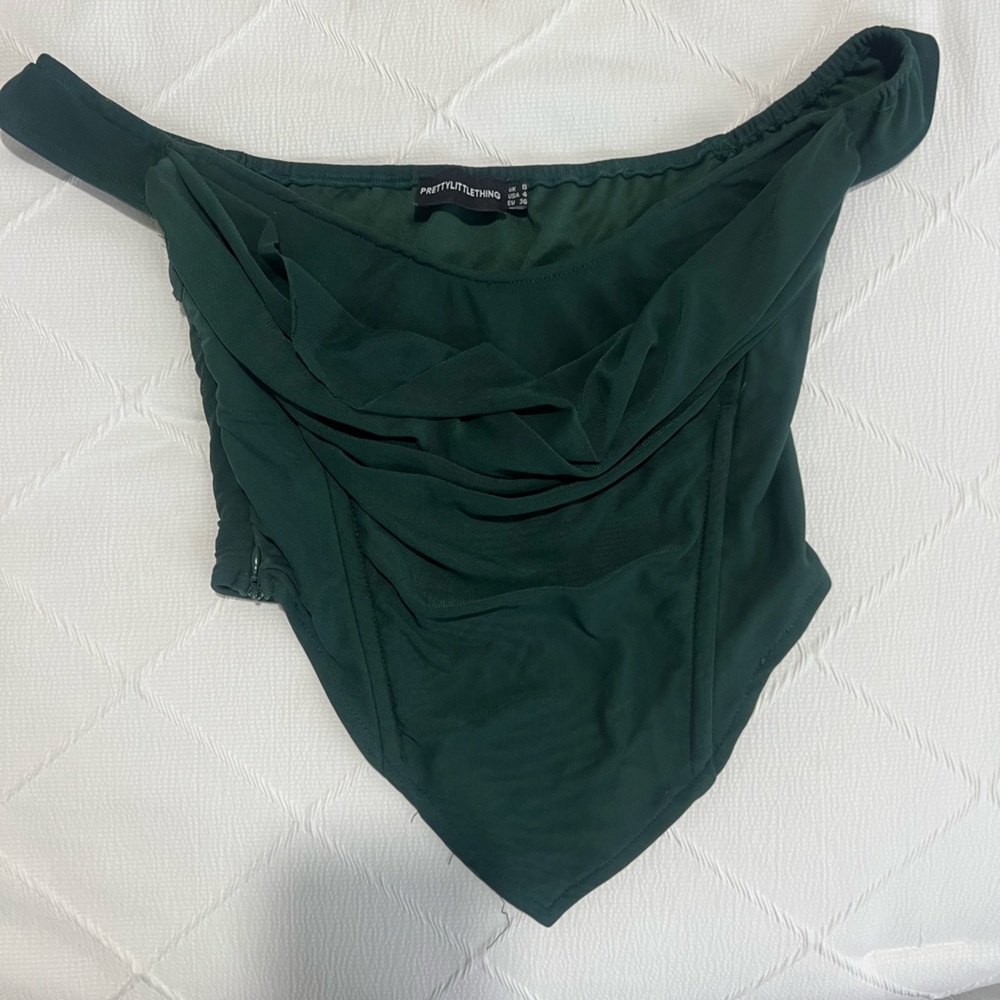 pretty little thing cropped shoulder top corset